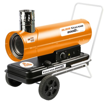 Tun de aer cald cu ardere indirecta Ruris Vulcano 8000, 20 KV, 220 V, 600 mc/ora Tun de aer cald cu ardere indirecta Ruris Vulcano 8000, 20 KV, 220 V, 600 mc/ora