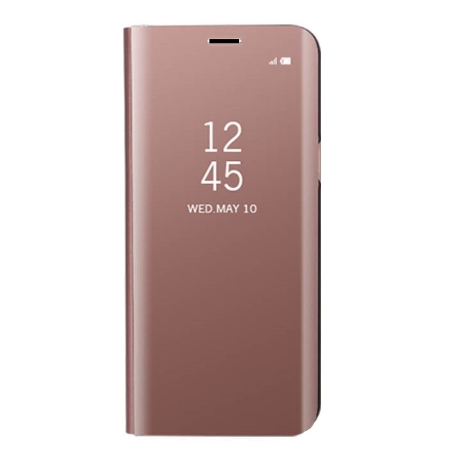 Husa carte clear view Lemon Huawei Mate 20 lite, Rose gold + Folie sticla 5D Negru