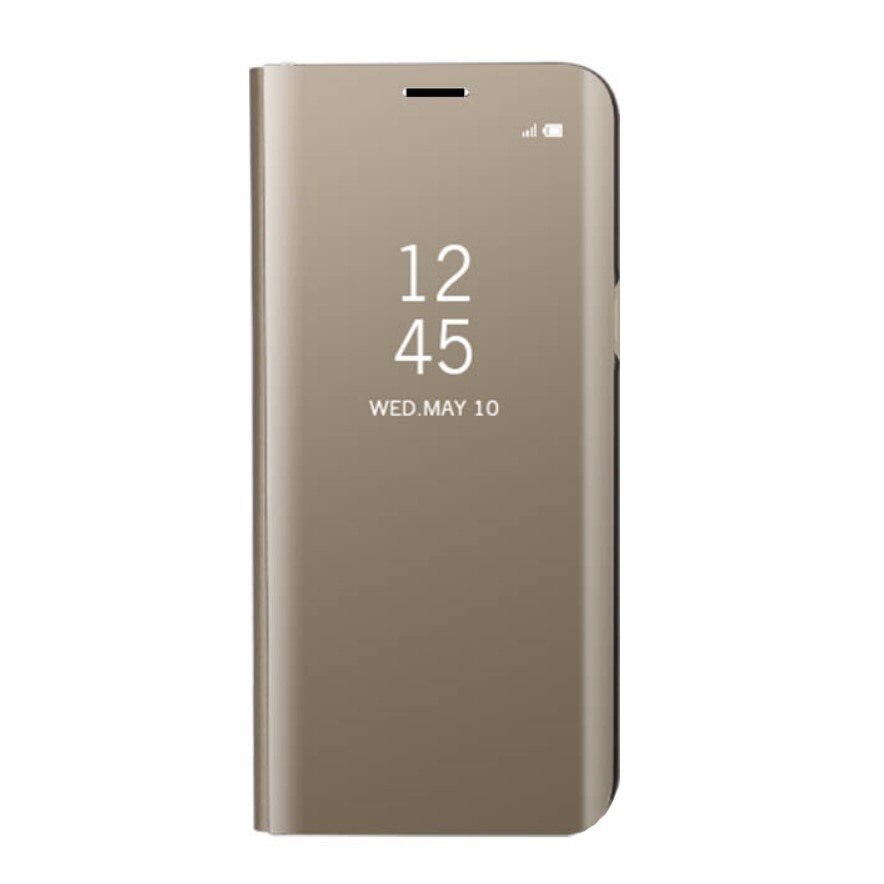 Husa carte clear view Lemon Huawei P20 pro, Gold + Folie sticla 3D Negru