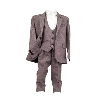Costum elegant-casual Sergiu, culoare visiniu-alb, varsta 5 ani Costum elegant-casual Sergiu, culoare visiniu-alb, varsta 5 ani