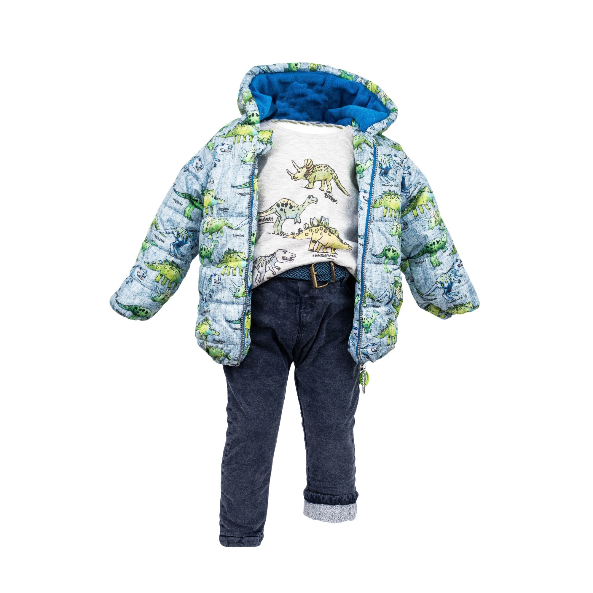 Compleu Dino trei piese multicolore, varsta 12 luni