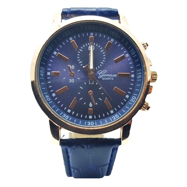 Ceas de dama Geneva combinatie de culori auriu cu bleumarin