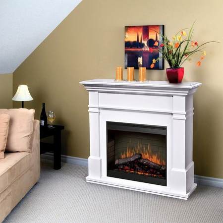 Semineu Kenton alb - cu focar electric 3D Dimplex Optiflame DF2608-EU cu sunet