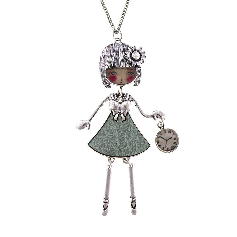 Pandantiv cu lant Bambola Luxemburghese-Green, Gatsby Style Revival by Roxannes - Bambole Milanesi, Verde 41416-Green