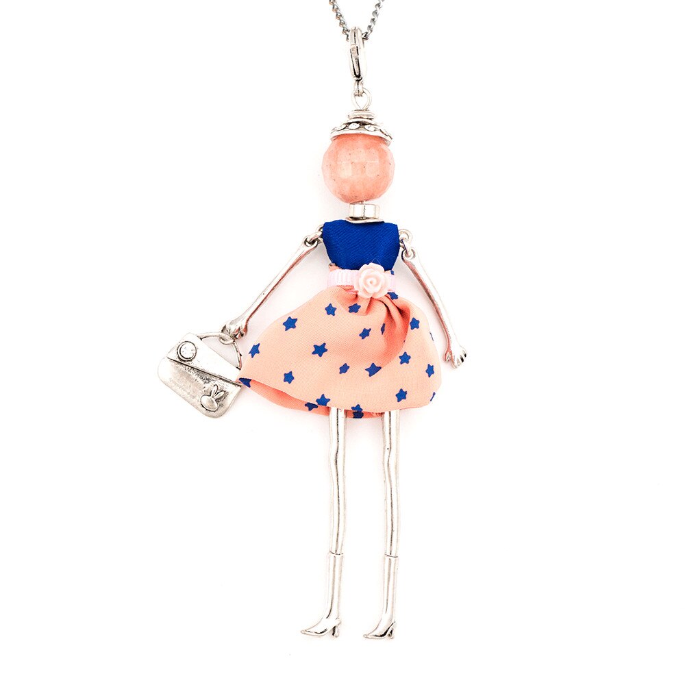 Pandantiv cu lant Bambola in Stile Washington-Pink, Pret-a-porter Style by Roxannes - Bambole Milanesi, Roz 42351-Pink