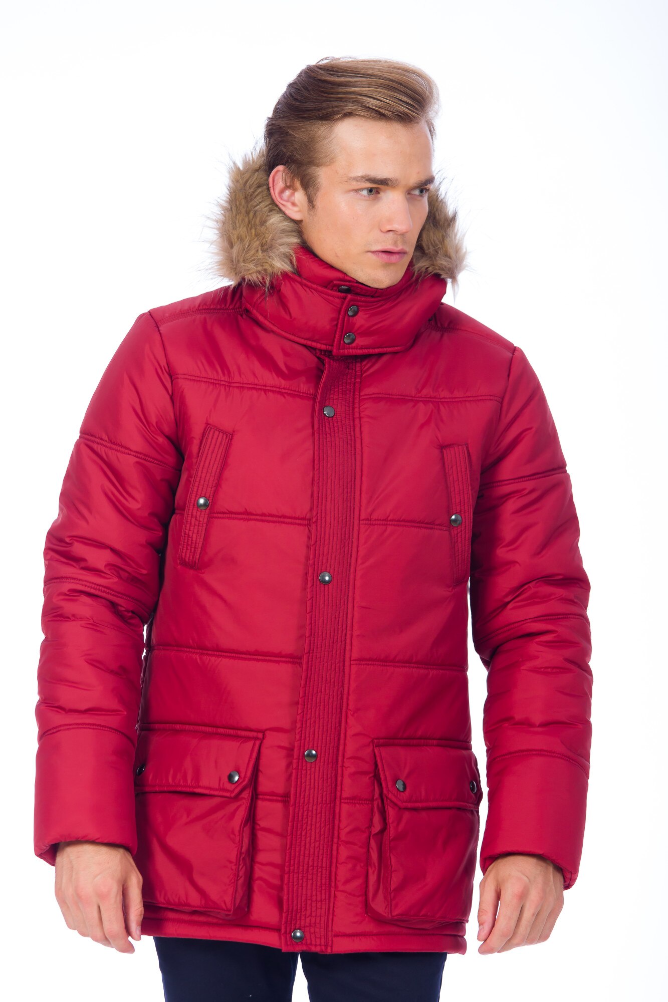 Geaca BE YOU cu buzunare ample, Bordo, 2XL