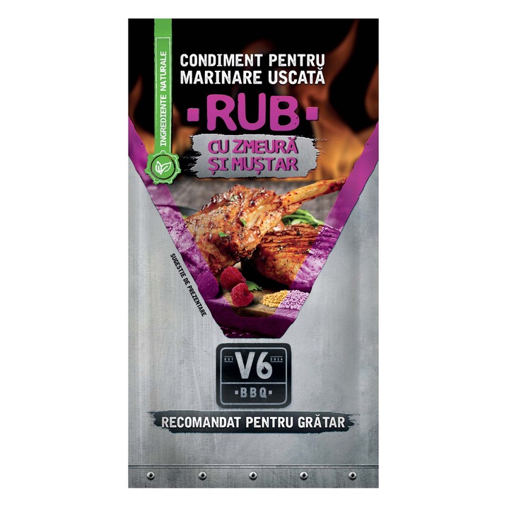 Rub zmeura si mustar, V6BBQ, 40g