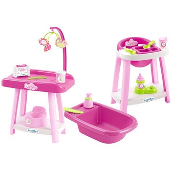 Set Ecoiffier Scaun de Masa, Cadita si Masuta de Infasat Nursery Set Ecoiffier Scaun de Masa, Cadita si Masuta de Infasat Nursery