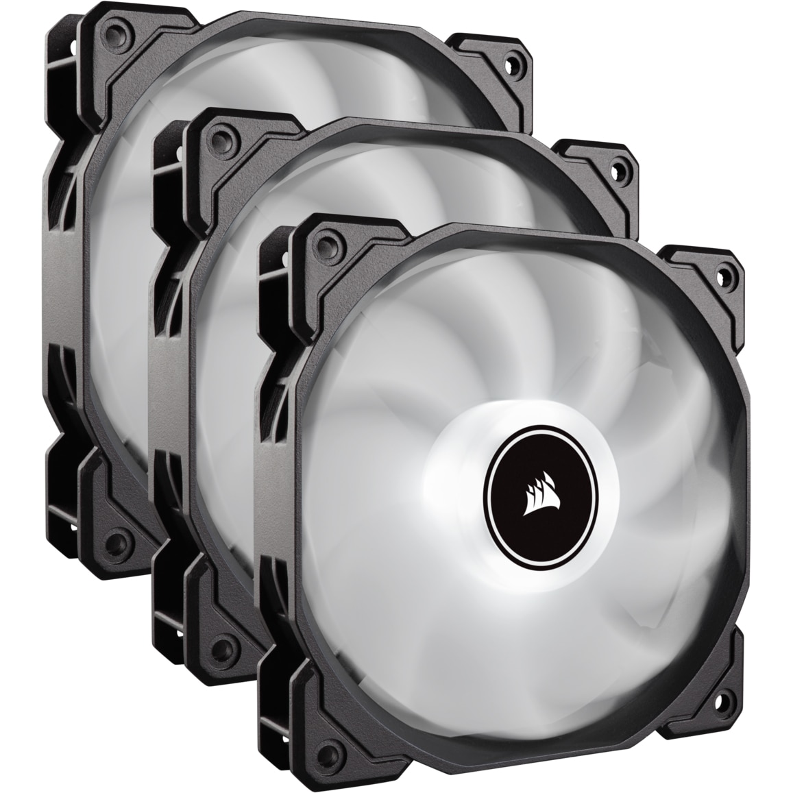 Ventilator PC Corsair AF120 LED Low Noise Cooling Fan, 1500 RPM, Triple Pack - White