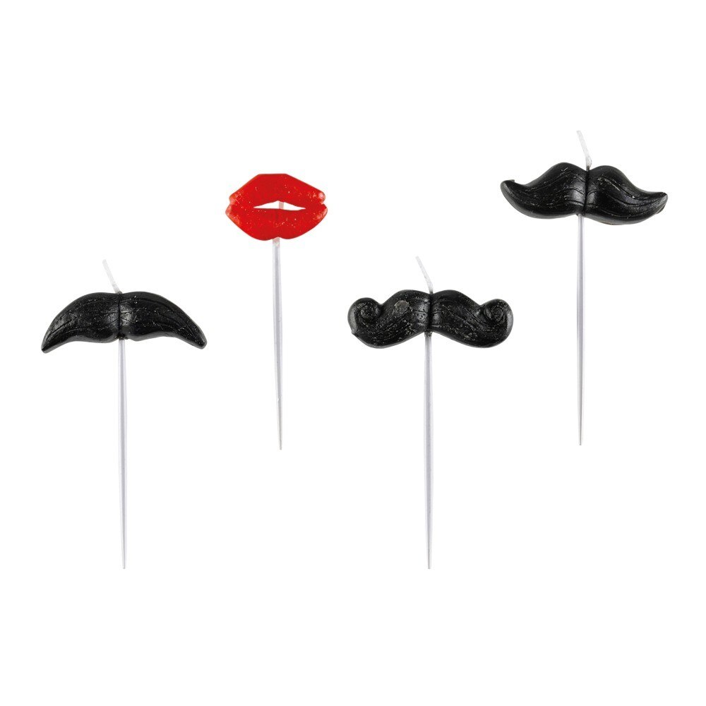 Lumanari Minifigurine Mustata si Buze, 4 buc.