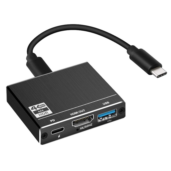 Конвертор HOPE R, 3 В 1, USB 3.1 Type-C, HDMI 4K @ 60hz, USB 3.0 Type-C