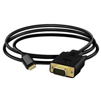 Cablu convertor USB 3.1 Type-C tata la VGA tata, 1080p ,1.8m, negru Cablu convertor USB 3.1 Type-C tata la VGA tata, 1080p ,1.8m, negru