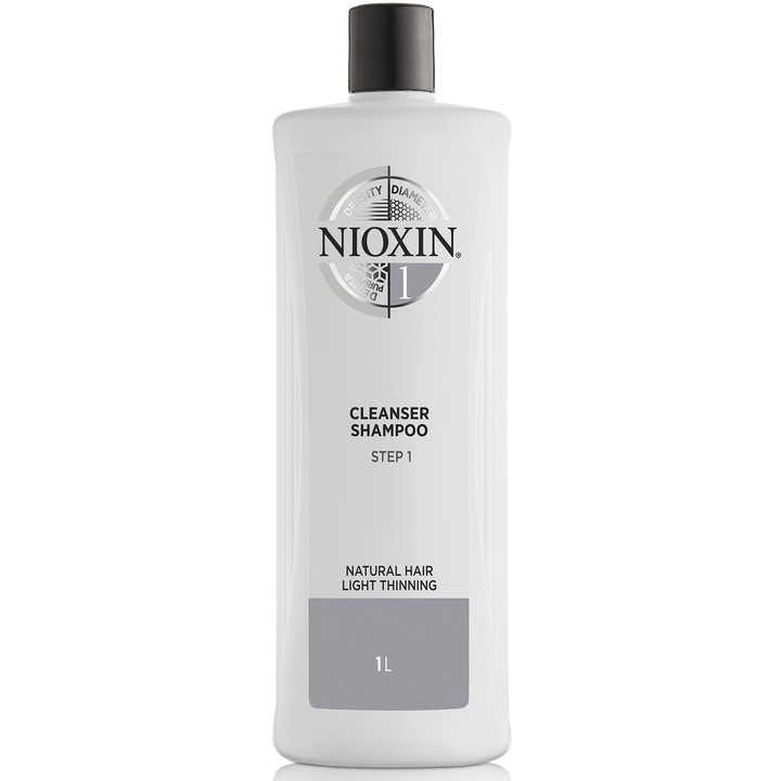 Sampon impotriva caderii parului Nioxin System 1 pentru par natural, 1000 ml