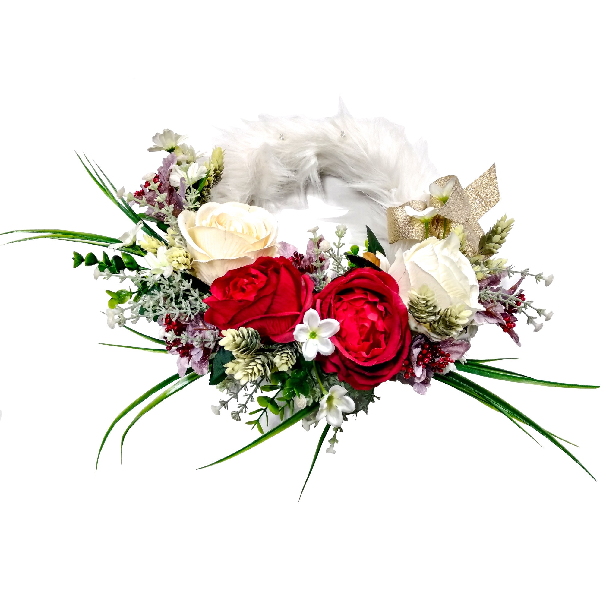 Coronita de Craciun Pictural, cu blanita, 30 cm