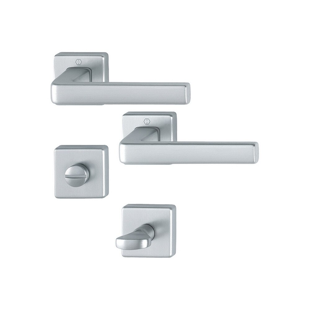 Maner usa interior, Hoppe Dublin, cu rozeta patrata pentru WC, material aluminiu, 120 x 49 mm
