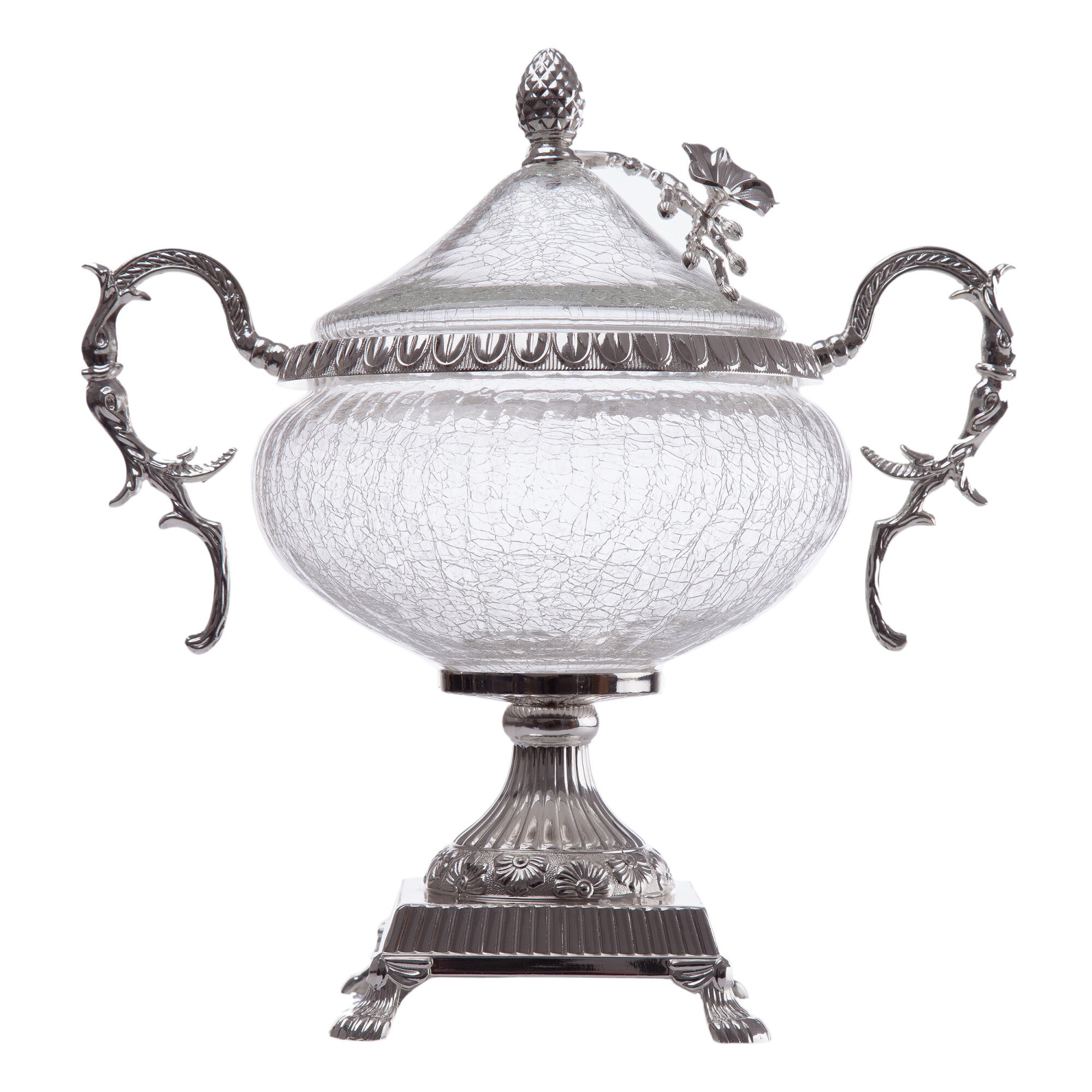 Bomboniera din sticla cu capac 31*17,5*32 cm