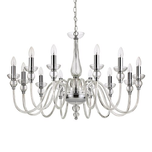 Lustra suspendata DOGE 168906, Ideal Lux, trasparent, 12 x 40W E14