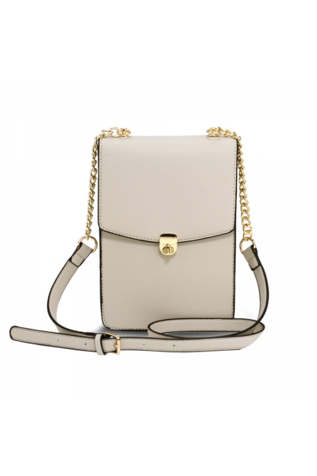 Geanta de dama crossbody bej, din piele ecologica, Leesun, AG00586