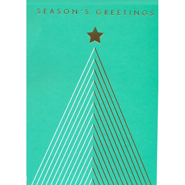 Felicitare - Season' Greetings Teal Tree Christmas