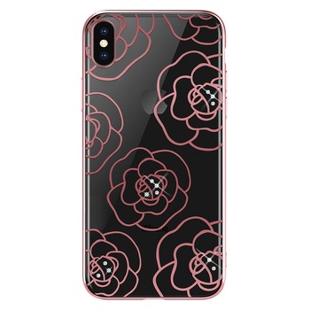 Carcasa Devia Camellia pentru iPhone XS Max, Roz Carcasa Devia Camellia pentru iPhone XS Max, Roz