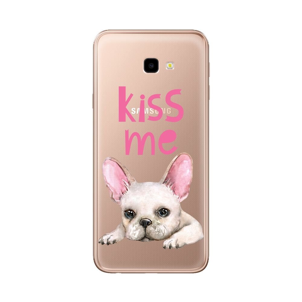 Husa Silicon Lemontti Art pentru Samsung Galaxy J4 Plus, Pug Kiss