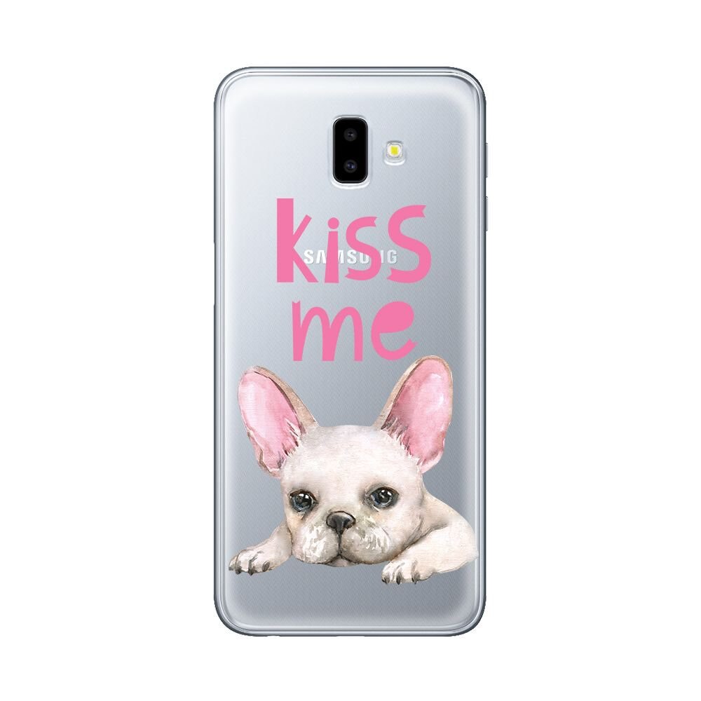 Husa Silicon Lemontti Art pentru Samsung Galaxy J6 Plus, Pug Kiss
