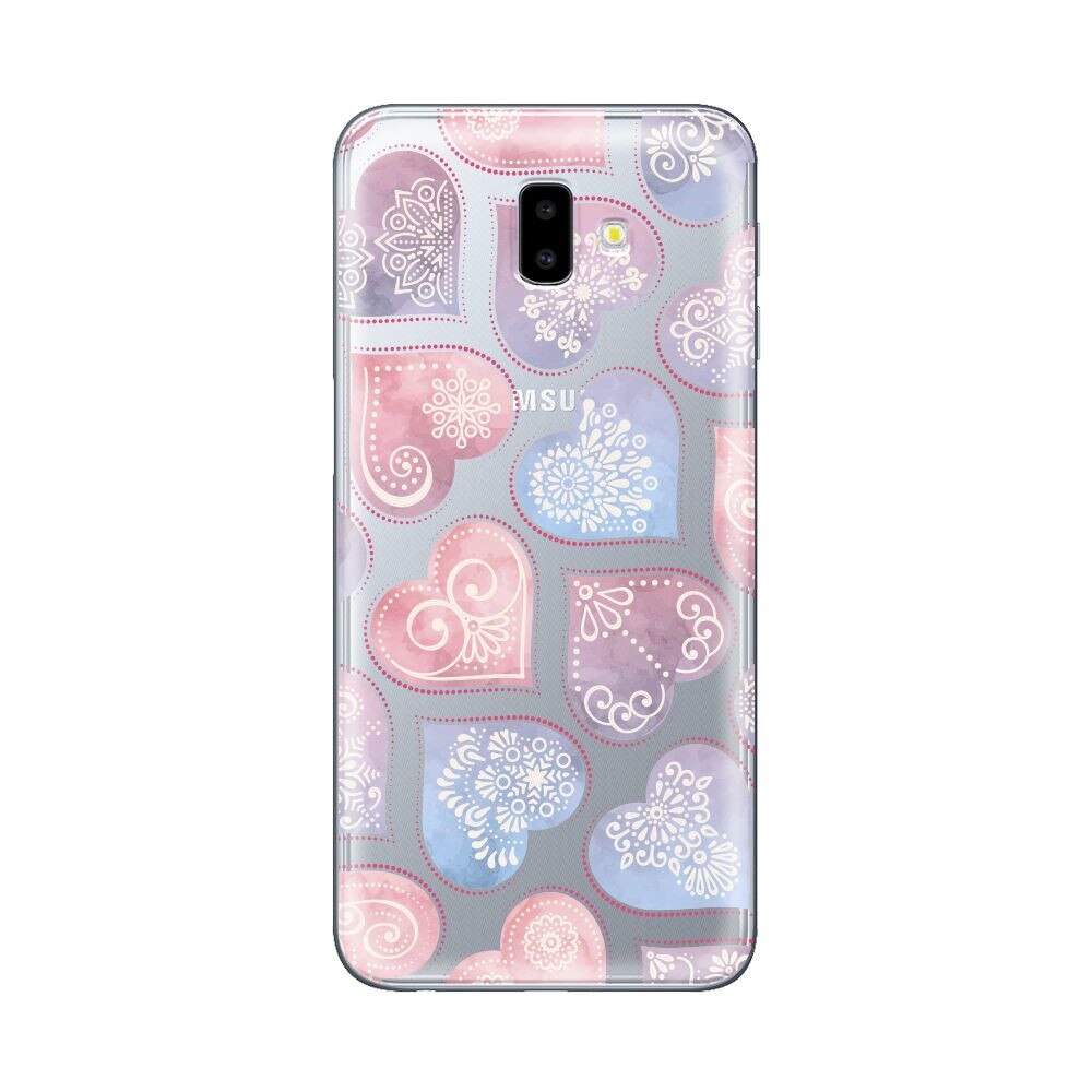 Husa Silicon Lemontti Art pentru Samsung Galaxy J6 Plus, Hearts
