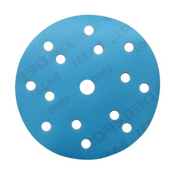 Set 50 buc disc abraziv DEERFOS SA331 150 mm 15 gauri granulatie 320, prindere arici (cu scai, velcro) Set 50 buc disc abraziv DEERFOS SA331 150 mm 15 gauri granulatie 320, prindere arici (cu scai, velcro)