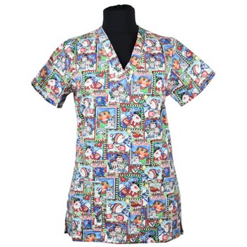 Bluza medicala, editie speciala, model christmas dreams, marimea 4XL Bluza medicala, editie speciala, model christmas dreams, marimea 4XL