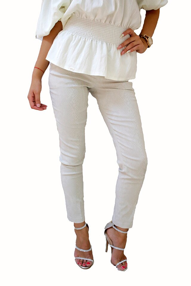 Pantalon dama,culoarea crema