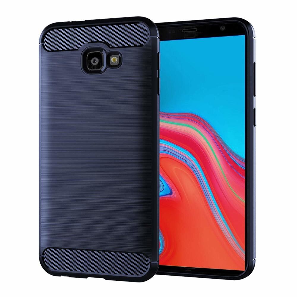 Husa Samsung Galaxy J4 Plus (2018) - Tpu Carbon Fibre Brushed - albastru