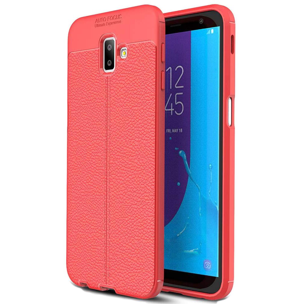 Husa Samsung Galaxy J6 Plus (2018) - Silicon Tpu Brused Grain - rosu