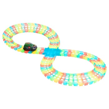 Circuit si masinuta cu lumini Glow Racer 85 piese Circuit si masinuta cu lumini Glow Racer 85 piese