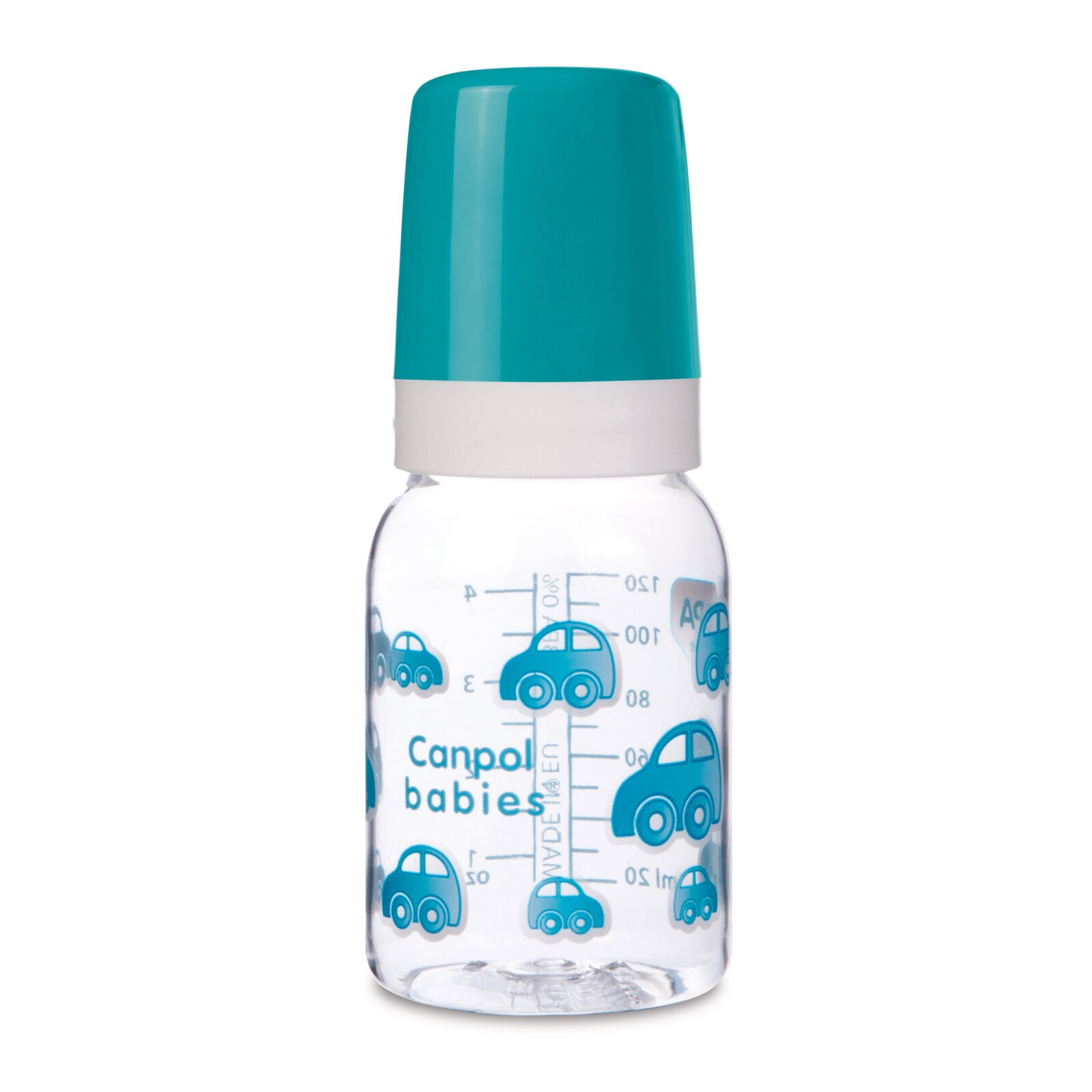 Biberon, Canpol babies®, Tritan, 120 ml, imprimat masinute albastre Turcoaz 120 ml