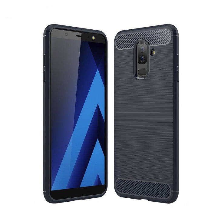 Husa pentru Samsung Galaxy A6 2018 PLUS, Slim Armor Carbon, carcasa spate Antisoc, Blue