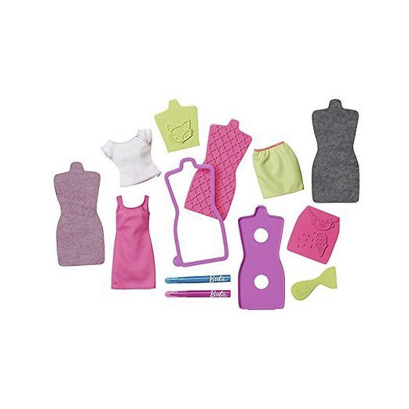 Set de joaca Barbie Gravuri pentru Design Vestimentar roz