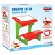 Masuta de studiu cu bancuta pentru copii Pilsan Study Desk Pink, din plastic rezistent, margini rotunjite, bancuta cu suport pentru picioare, spatiu de depozitare sub masuta si suprafata pe care se poate scrie
