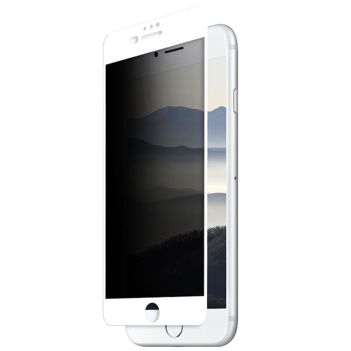 Folie de protectie Eiger 3D Privacy pentru Apple iPhone 8 Plus / 7 Plus / 6S Plus, Alb