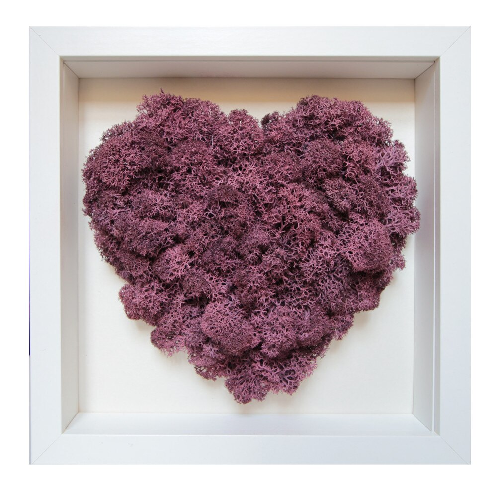 Tablou din licheni 25 x 25 cm, bordeaux