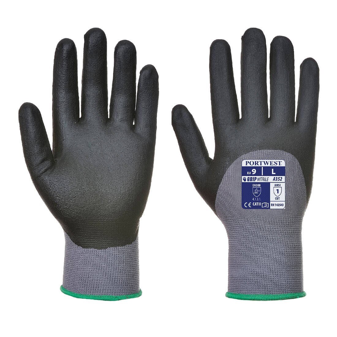 Manusi DermiFlex Ultra, SafetyZone, Gri / Negru, M