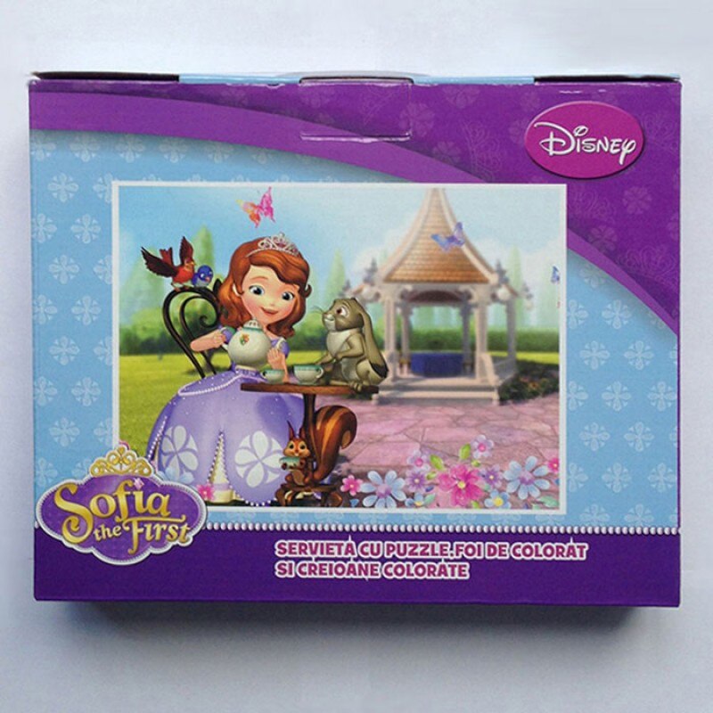 Пъзел Sofia the First, куфарче, 100 части, моливи за оцветяване ...