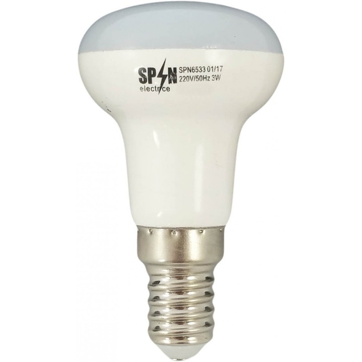 Bec Led E14, model R50, 5W=40W, 6400K, lumina rece