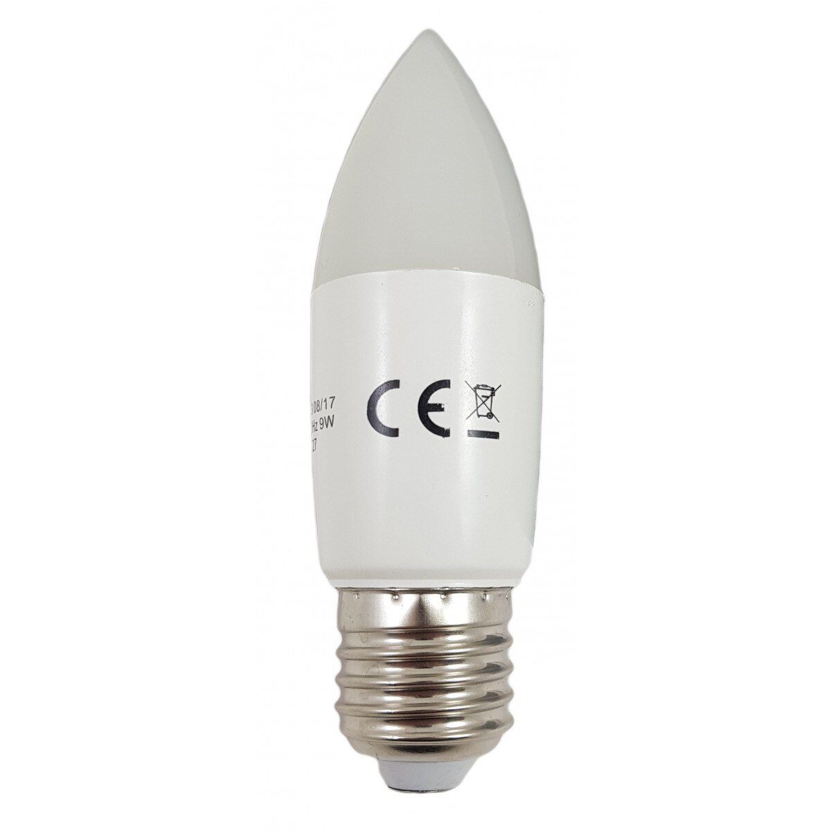 Bec Led Lumanare E27, model C37, 9W=80W, 6400K, lumina rece