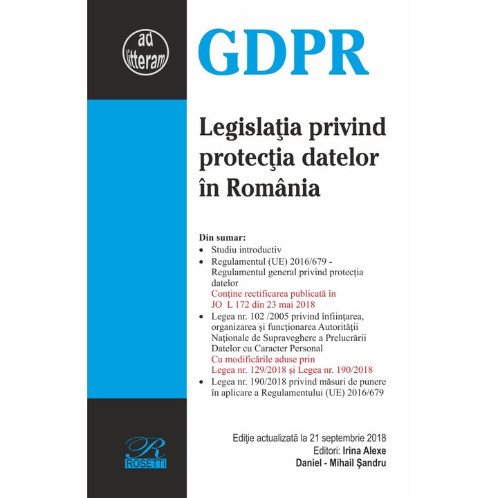 Legislatia Privind Protectia Datelor In Romania