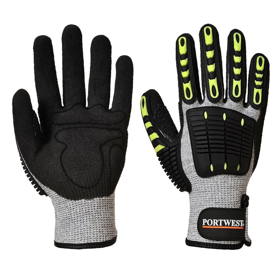 Manusi Anti Impact Cut Resistant 5, SafetyZone, Gri / Negru, XL