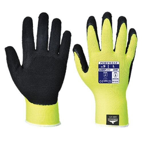 Manusi Hi-Vis Grip, SafetyZone, Galben / Negru, M