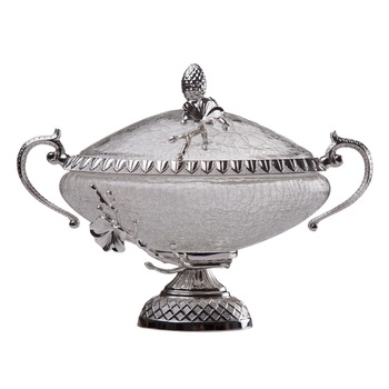 Bomboniera ovala din sticla 31*19*20CM Bomboniera ovala din sticla 31*19*20CM