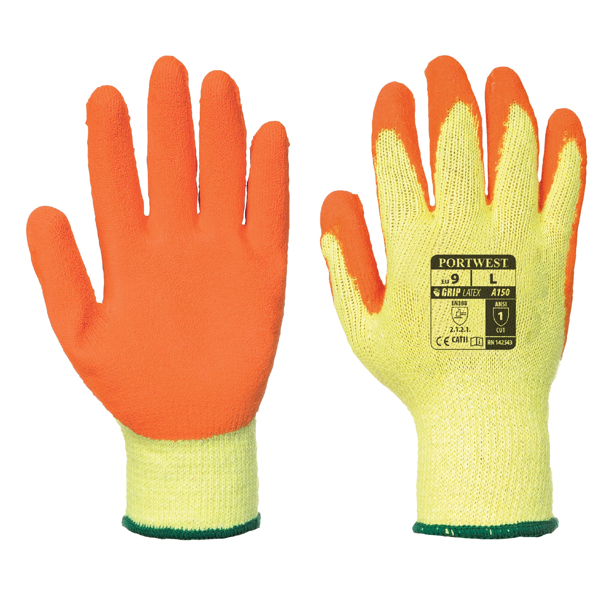 Manusi Fortis Grip, SafetyZone, Galben / portocaliu, 2XL