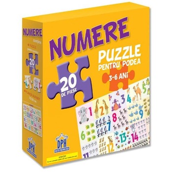 Numere: puzzle pentru podea 3-6 ani - 20 piese Numere: puzzle pentru podea 3-6 ani - 20 piese