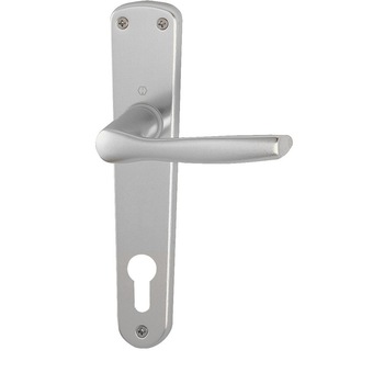 Maner usa interior, Hoppe Milano, cu sild pentru cilindru, material aluminiu, culoare argintiu, 90 x 30 mm Maner usa interior, Hoppe Milano, cu sild pentru cilindru, material aluminiu, culoare argintiu, 90 x 30 mm